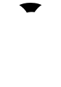 An icon of a tooth with a black portion at the top centre.