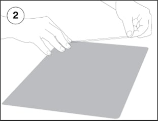 Illustration of attachment strip lining up to edge of privacy filter.