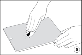 Illustration of applicator pushing air bubbles out to edge of screen protector.