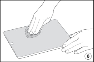 Illustration showing how to clean privacy screen protector.